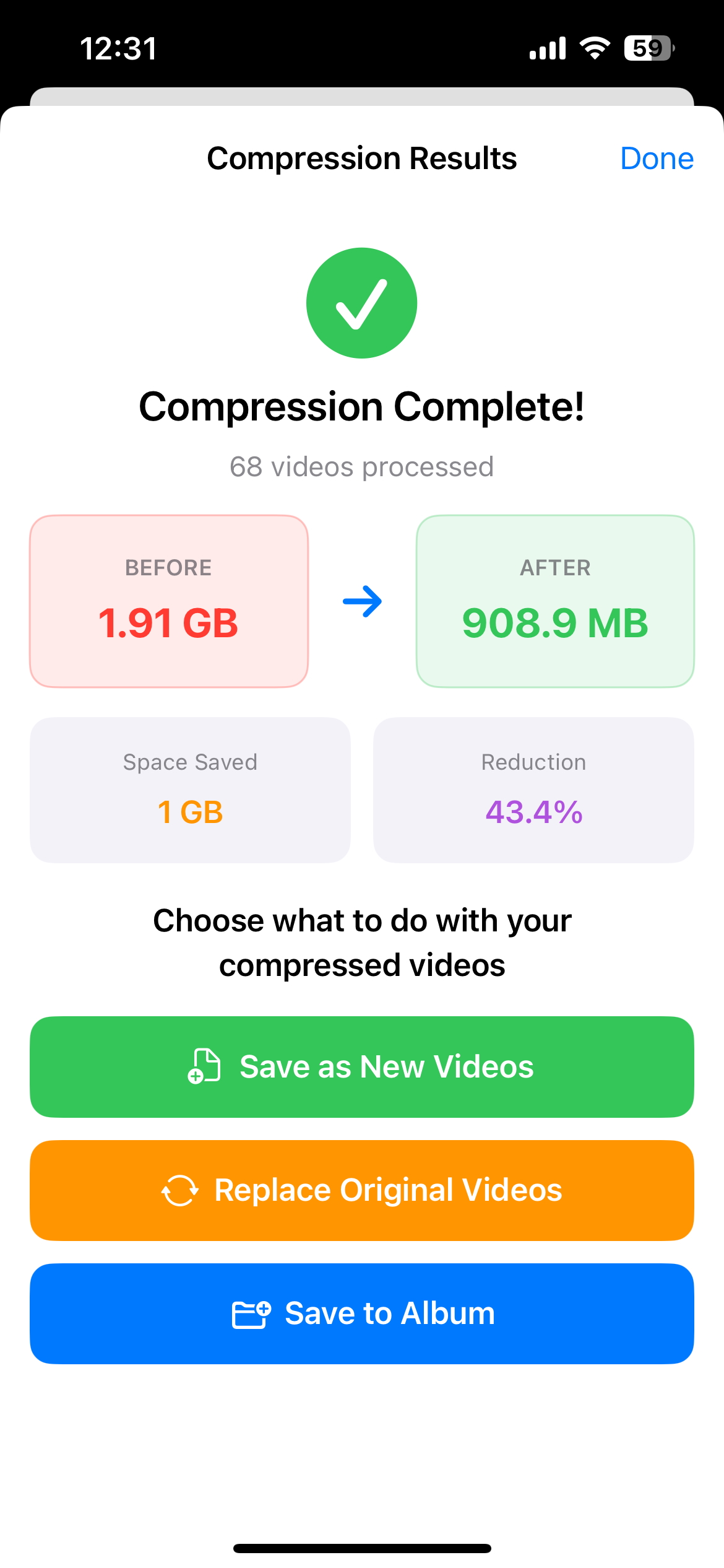 Results and savings